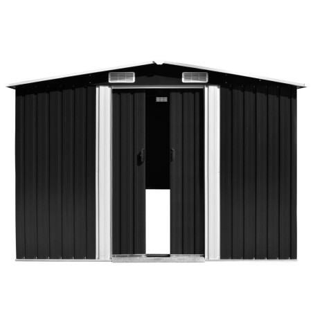 vidaXL Gerätehaus 257x392x181 cm Metall Anthrazit