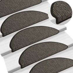 vidaXL Treppenmatten Selbstklebend Sisal 15 Stk. 65x21x4 cm Anthrazit