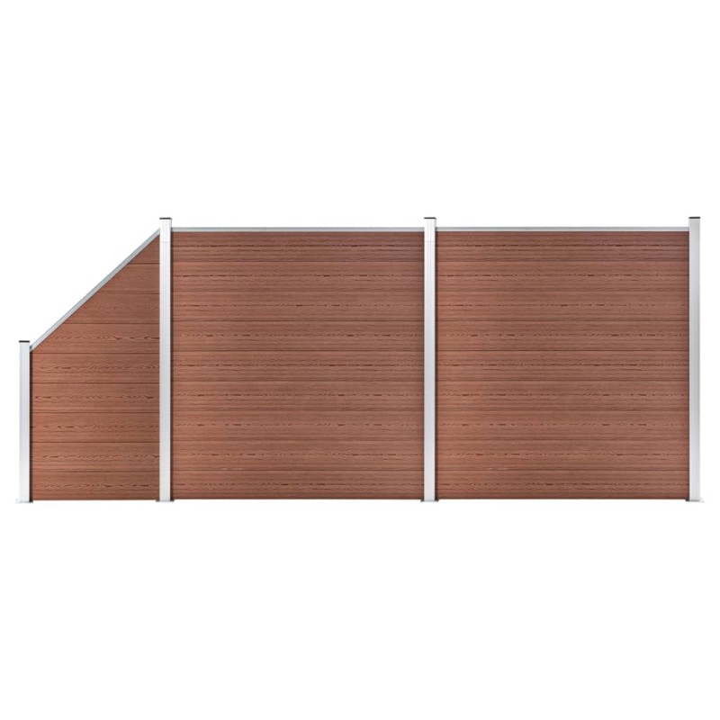 WPC Zaun-Set 2 Quadrate + 1 Schräge 446x186 cm Braun WPC Zaun-Set 2 Quadrate + 1 Schräge 446x186 cm Braun