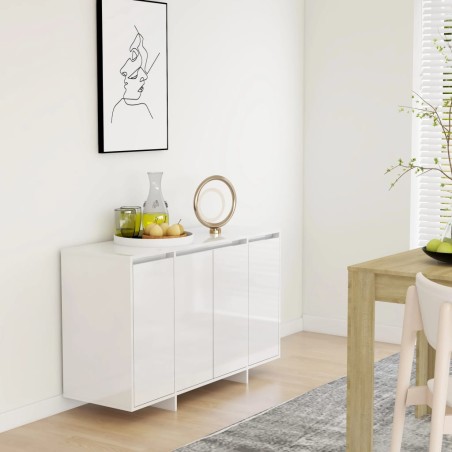 vidaXL Sideboard Hochglanz-Weiß 120x41x75 cm Holzwerkstoff