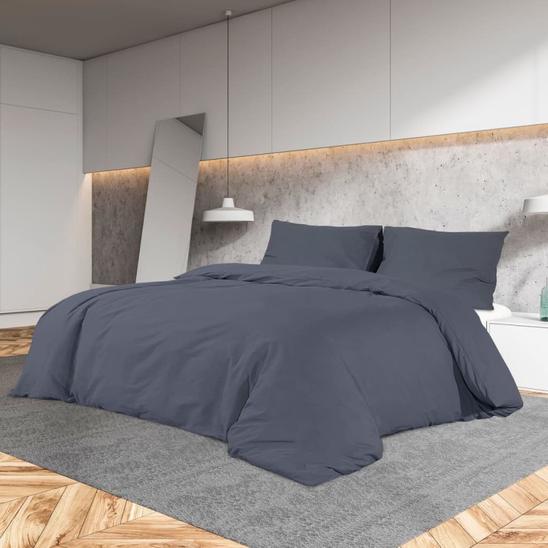 vidaXL Bettwäsche-Set Anthrazit 220x240 cm Leichte Mikrofaser vidaXL Bettwäsche-Set Anthrazit 220x240 cm Leichte Mikrofaser