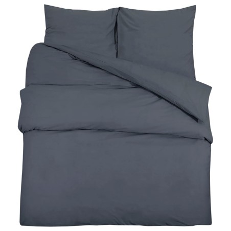 vidaXL Bettwäsche-Set Anthrazit 220x240 cm Leichte Mikrofaser