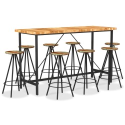 9-tlg. Bar-Set Massivholz Akazie und Altholz