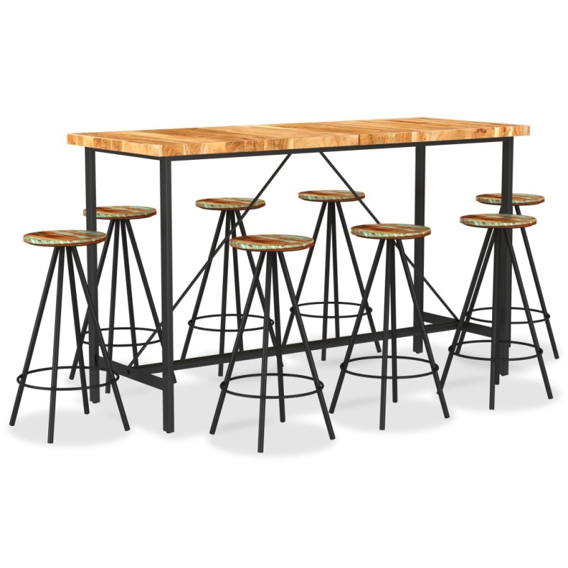 9-tlg. Bar-Set Massivholz Akazie und Altholz 9-tlg. Bar-Set Massivholz Akazie und Altholz