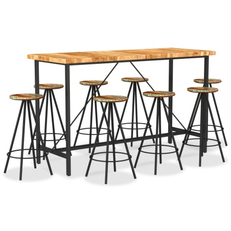 9-tlg. Bar-Set Massivholz Akazie und Altholz