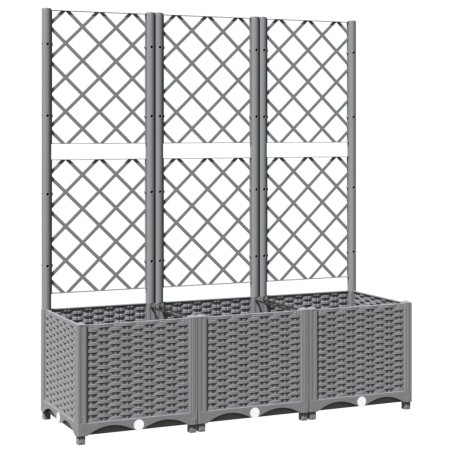 vidaXL Pflanzkübel mit Rankgitter Hellgrau 120x40x136 cm PP