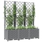 vidaXL Pflanzkübel mit Rankgitter Hellgrau 120x40x136 cm PP vidaXL Pflanzkübel mit Rankgitter Hellgrau 120x40x136 cm PP