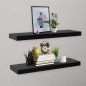 vidaXL Schweberegale 2 Stk. Schwarz 80x20x3,8 cm vidaXL Schweberegale 2 Stk. Schwarz 80x20x3,8 cm