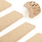 vidaXL Treppenmatten Selbstklebend Sisal 15 Stk. 65x21x4 cm Hellbeige vidaXL Treppenmatten Selbstklebend Sisal 15 Stk. 65x21x4 cm Hellbeige