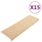 vidaXL Treppenmatten Selbstklebend Sisal 15 Stk. 65x21x4 cm Hellbeige vidaXL Treppenmatten Selbstklebend Sisal 15 Stk. 65x21x4 cm Hellbeige