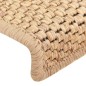 vidaXL Treppenmatten Selbstklebend Sisal 15 Stk. 65x21x4 cm Hellbeige vidaXL Treppenmatten Selbstklebend Sisal 15 Stk. 65x21x4 cm Hellbeige