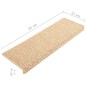 vidaXL Treppenmatten Selbstklebend Sisal 15 Stk. 65x21x4 cm Hellbeige vidaXL Treppenmatten Selbstklebend Sisal 15 Stk. 65x21x4 cm Hellbeige