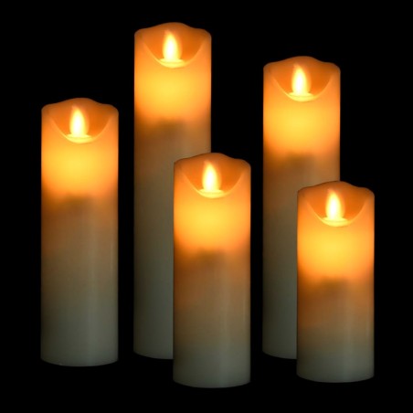 vidaXL 5-tlg. LED-Kerzen-Set Elektrisch mit Fernbedienung Warmweiß