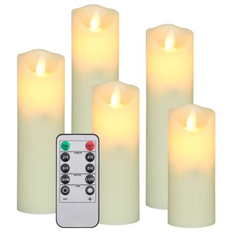 vidaXL 5-tlg. LED-Kerzen-Set Elektrisch mit Fernbedienung Warmweiß