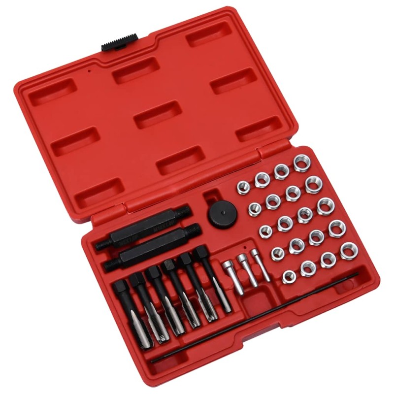 vidaXL 33-tlg. Glühkerzengewinde-Reparatur-Werkzeugsatz M8 M10 M12 vidaXL 33-tlg. Glühkerzengewinde-Reparatur-Werkzeugsatz M8 M10 M12