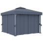 Pavillon mit Vorhang 3x3 m Anthrazit Aluminium Pavillon mit Vorhang 3x3 m Anthrazit Aluminium