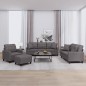 vidaXL 4-tlg. Sofagarnitur mit Kissen Grau Kunstleder vidaXL 4-tlg. Sofagarnitur mit Kissen Grau Kunstleder