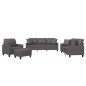 vidaXL 4-tlg. Sofagarnitur mit Kissen Grau Kunstleder vidaXL 4-tlg. Sofagarnitur mit Kissen Grau Kunstleder