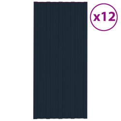 vidaXL Dachpaneele 12 Stk. Verzinkter Stahl Anthrazit 100x45 cm