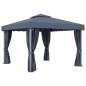 Pavillon mit Vorhang 3x3 m Anthrazit Aluminium Pavillon mit Vorhang 3x3 m Anthrazit Aluminium