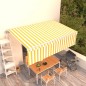vidaXL Markise Automatisch Einziehbar mit Volant 5x3 m Gelb & Weiß vidaXL Markise Automatisch Einziehbar mit Volant 5x3 m Gelb & Weiß