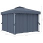 Pavillon mit Vorhang 3x3 m Anthrazit Aluminium Pavillon mit Vorhang 3x3 m Anthrazit Aluminium