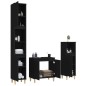 vidaXL 3-tlg. Badmöbel-Set Schwarz Holzwerkstoff vidaXL 3-tlg. Badmöbel-Set Schwarz Holzwerkstoff