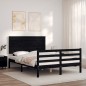 vidaXL Massivholzbett mit Kopfteil Schwarz 140x200 cm vidaXL Massivholzbett mit Kopfteil Schwarz 140x200 cm