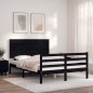 vidaXL Massivholzbett mit Kopfteil Schwarz 140x200 cm vidaXL Massivholzbett mit Kopfteil Schwarz 140x200 cm
