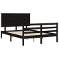 vidaXL Massivholzbett mit Kopfteil Schwarz 140x200 cm vidaXL Massivholzbett mit Kopfteil Schwarz 140x200 cm