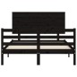 vidaXL Massivholzbett mit Kopfteil Schwarz 140x200 cm vidaXL Massivholzbett mit Kopfteil Schwarz 140x200 cm