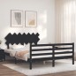 vidaXL Massivholzbett mit Kopfteil Schwarz 140x200 cm vidaXL Massivholzbett mit Kopfteil Schwarz 140x200 cm