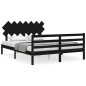 vidaXL Massivholzbett mit Kopfteil Schwarz 140x200 cm vidaXL Massivholzbett mit Kopfteil Schwarz 140x200 cm