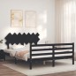vidaXL Massivholzbett mit Kopfteil Schwarz 140x200 cm vidaXL Massivholzbett mit Kopfteil Schwarz 140x200 cm