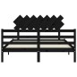 vidaXL Massivholzbett mit Kopfteil Schwarz 140x200 cm vidaXL Massivholzbett mit Kopfteil Schwarz 140x200 cm