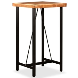 vidaXL Bar-Set 3-tlg. Massivholz Akazie und Echtleder