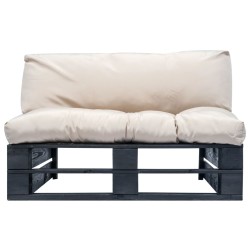 vidaXL Garten-Palettensofa mit Sandfarbigen Kissen Kiefernholz