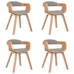 vidaXL Esszimmerstühle 4 Stk. Taupe Bugholz und Stoff