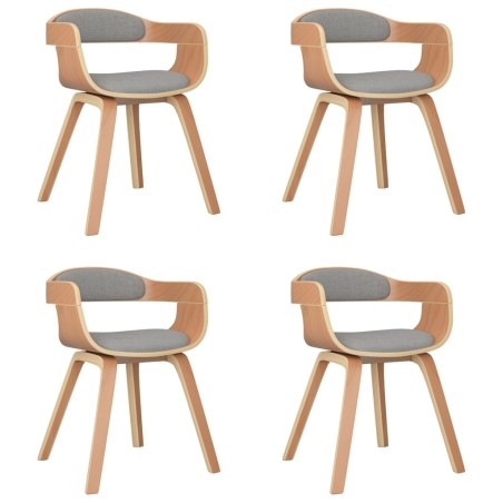 vidaXL Esszimmerstühle 4 Stk. Taupe Bugholz und Stoff