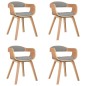 vidaXL Esszimmerstühle 4 Stk. Taupe Bugholz und Stoff vidaXL Esszimmerstühle 4 Stk. Taupe Bugholz und Stoff
