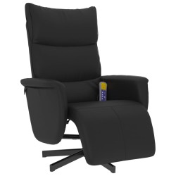 vidaXL Massagesessel mit Fußteil Schwarz Kunstleder
