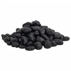 vidaXL Polierte Kiesel 10 kg Schwarz 2-5 cm
