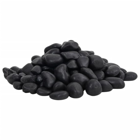vidaXL Polierte Kiesel 10 kg Schwarz 2-5 cm