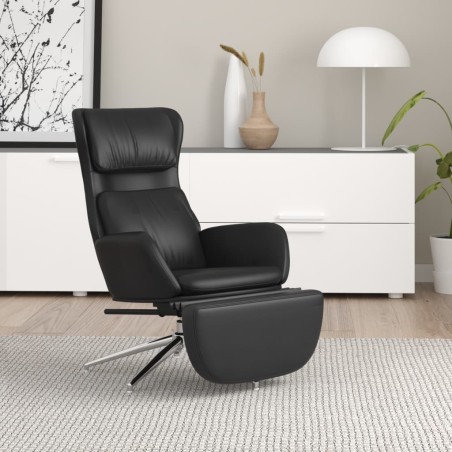 vidaXL Relaxsessel mit Fußstütze Glänzend Schwarz Kunstleder