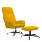 vidaXL Relaxsessel mit Hocker Senfgelb Samt vidaXL Relaxsessel mit Hocker Senfgelb Samt