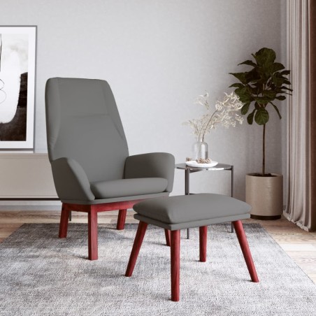 vidaXL Relaxsessel mit Hocker Hellgrau Stoff