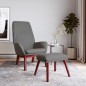 vidaXL Relaxsessel mit Hocker Hellgrau Stoff vidaXL Relaxsessel mit Hocker Hellgrau Stoff