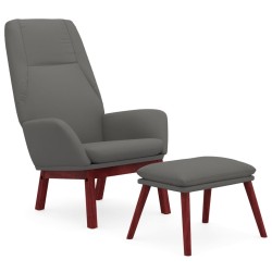 vidaXL Relaxsessel mit Hocker Hellgrau Stoff