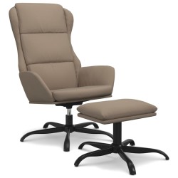 vidaXL Relaxsessel mit Hocker Taupe Mikrofasergewebe