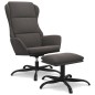 vidaXL Relaxsessel mit Hocker Dunkelgrau Mikrofasergewebe vidaXL Relaxsessel mit Hocker Dunkelgrau Mikrofasergewebe